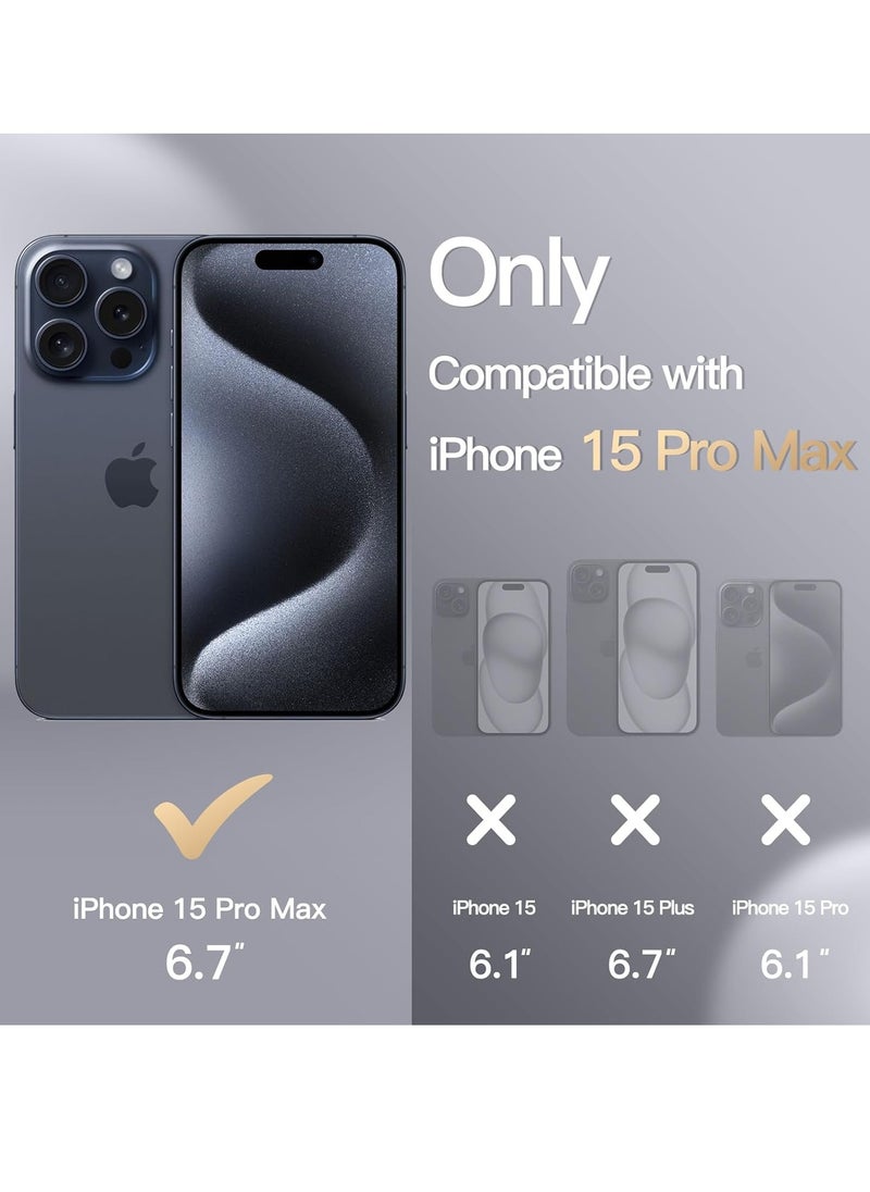 Silicone Case Compatible with iPhone 15 Pro Max, Slim Liquid Silicone Phone Case with 3-Layer Soft Rubber Shockproof TPU Lining (Blue)
