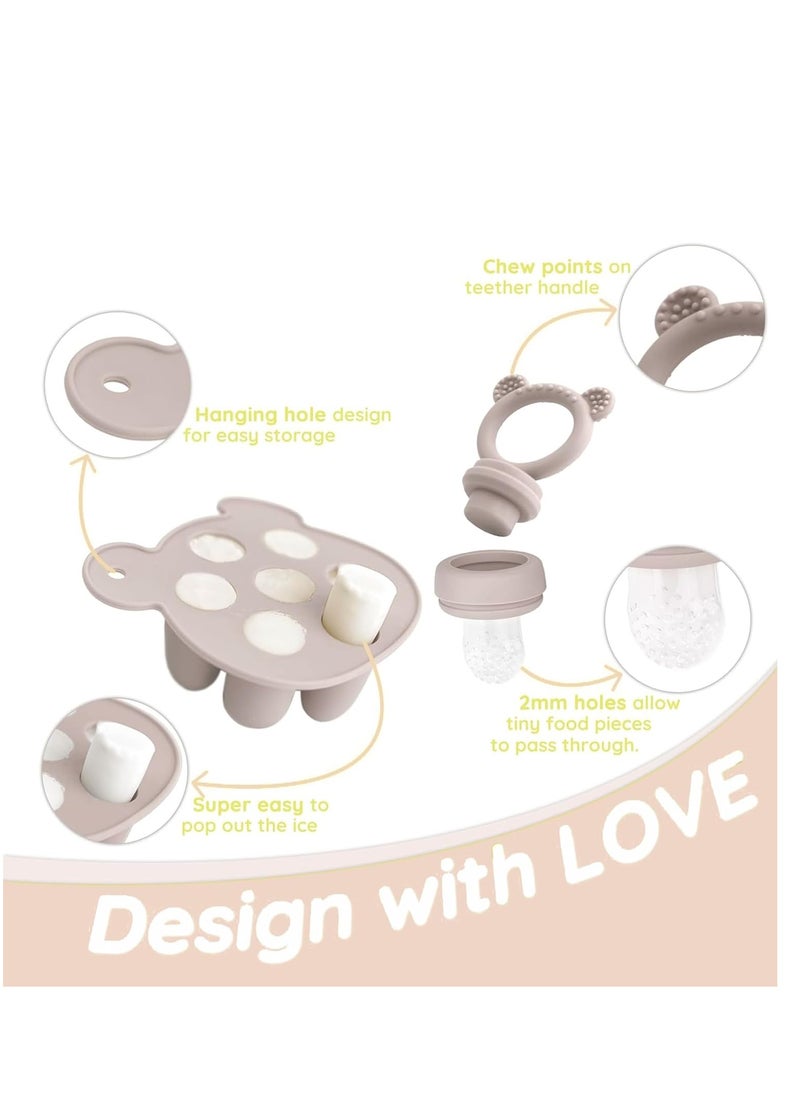 Rightsure Silicone Baby Fruit Food Feeder Pacifier，2in1 Silicone Nibbler Pacifier and Teether,Food Grade Silicon Ice Box, Babies Teething Relief Toy, Infant Teething Toys for 3+ Months  - Image 3