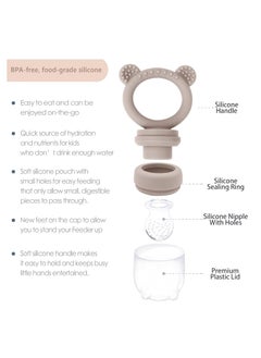 Rightsure Silicone Baby Fruit Food Feeder Pacifier，2in1 Silicone Nibbler Pacifier and Teether,Food Grade Silicon Ice Box, Babies Teething Relief Toy, Infant Teething Toys for 3+ Months  - Image 4