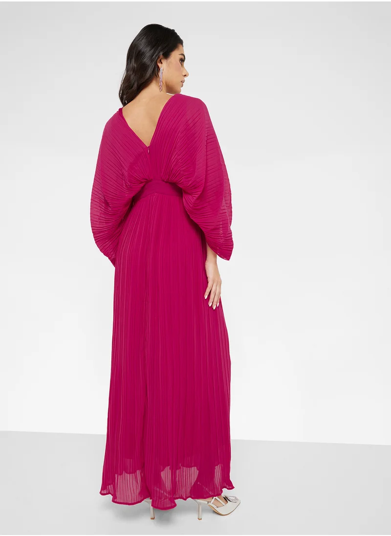 فيرو مودا Vmpill Pleated V-Neck Maxi Dress