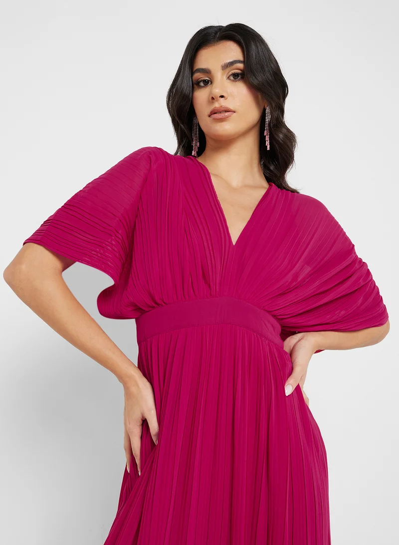 فيرو مودا Vmpill Pleated V-Neck Maxi Dress