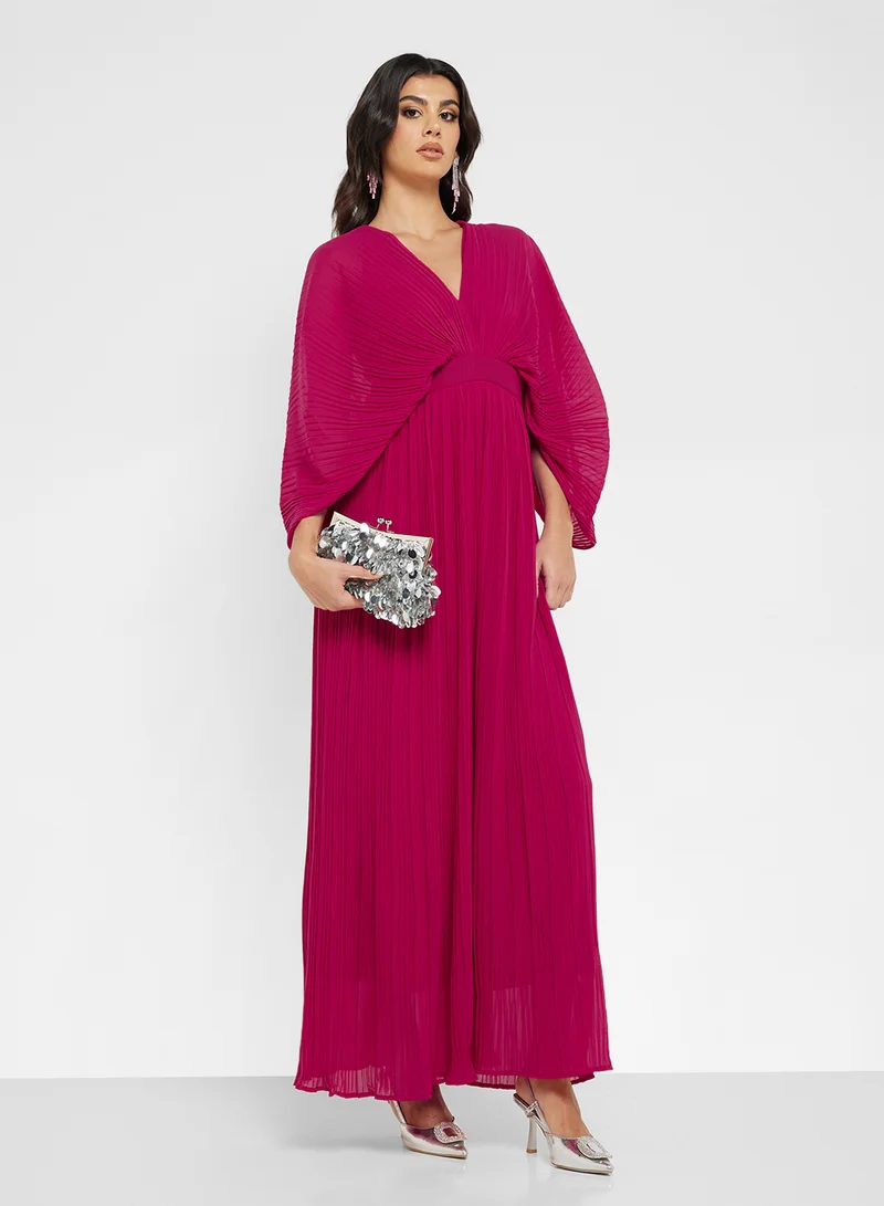 فيرو مودا Vmpill Pleated V-Neck Maxi Dress