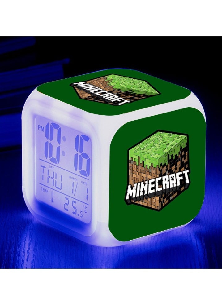 Generic - Minecraft Night Light with Alarm Clock Display Temperature and Date - Image 1