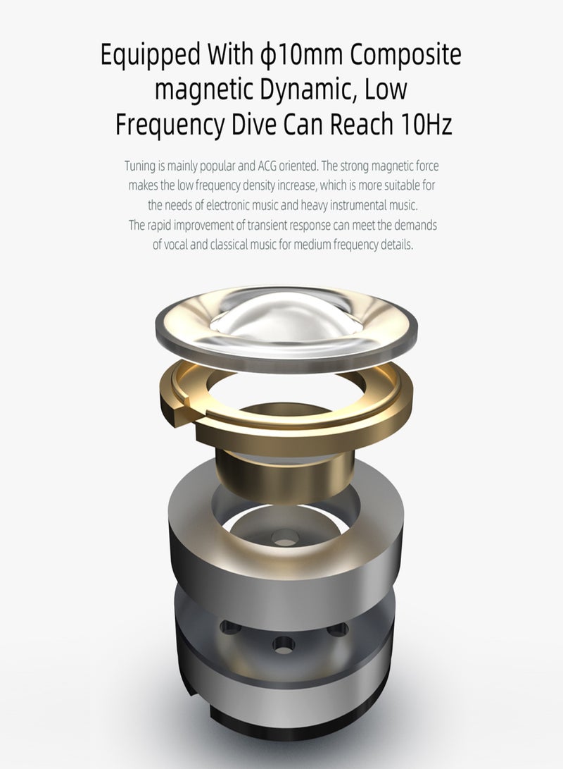 كي زد سماعات أذن KZ EDX مخصصة ذات صوت جهير ثقيل مع خاصية إلغاء الضوضاء، سماعات أذن سلكية مع كابل قابل للفصل للهواتف الذكية ومشغل الموسيقى والكمبيوتر اللوحي (مع ميكروفون) - Image 5