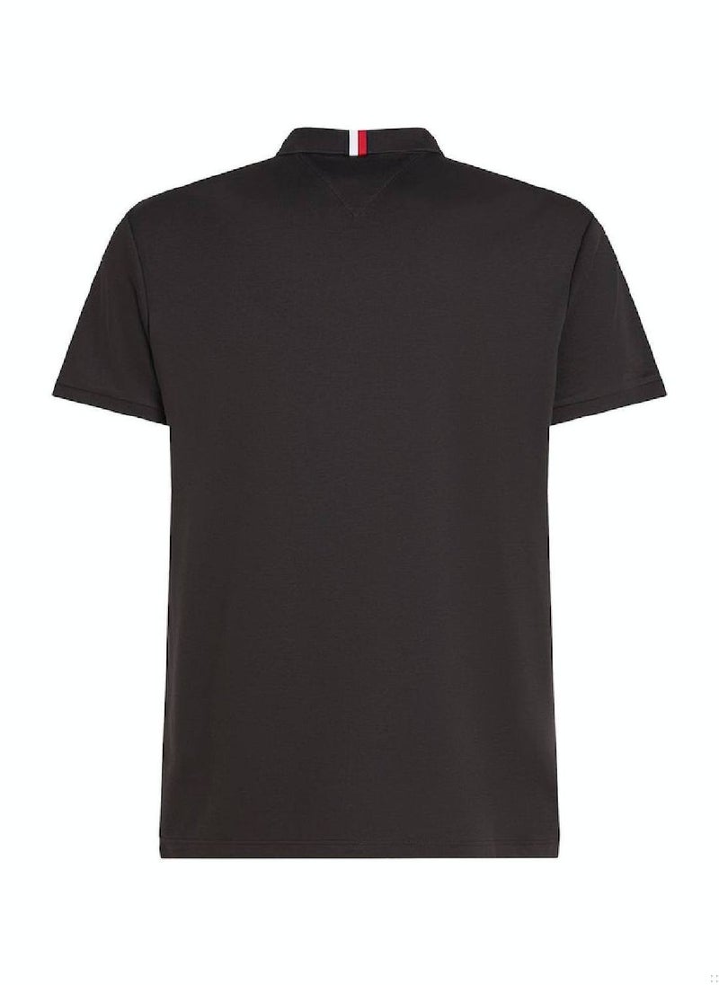 TOMMY HILFIGER - Men's Essential Regular Fit Flag Embroidery Polo -  Pure cotton, Black - Image 1