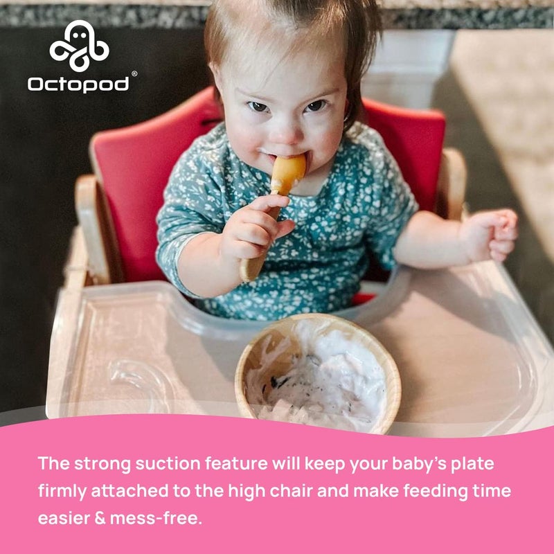 Abiie Octopod Bamboo Dish  Fun Kids Bowls for 4 months and up Suction Bowl HighChair Baby Bowls MessFree Toddler Ergonomic Feeding Supplies 57x3x57 in Yellow - Image 5