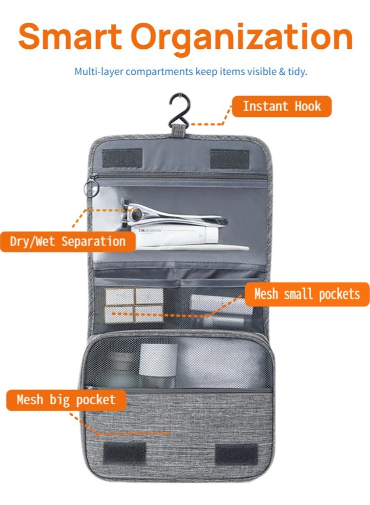 Hanging Water-Resistant Compartment Travel Toiletry Bag