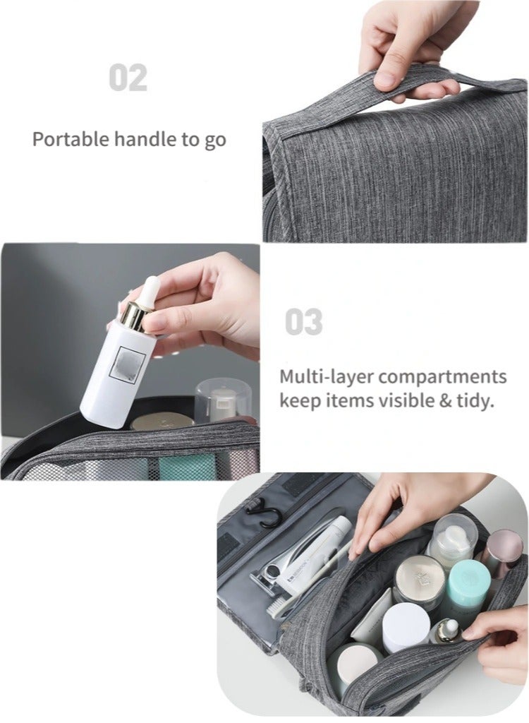 Hanging Water-Resistant Compartment Travel Toiletry Bag