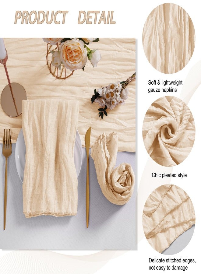 LZY 120 Pack Gauze Cheesecloth Napkins 20x20 Inch Dinner Cloth Napkins, Soft Boho Table Napkins Rustic Wrinkled Cheese Cloth Napkins Bulk for Wedding Party Baby Shower Event Decor (Ivory) - Image 4