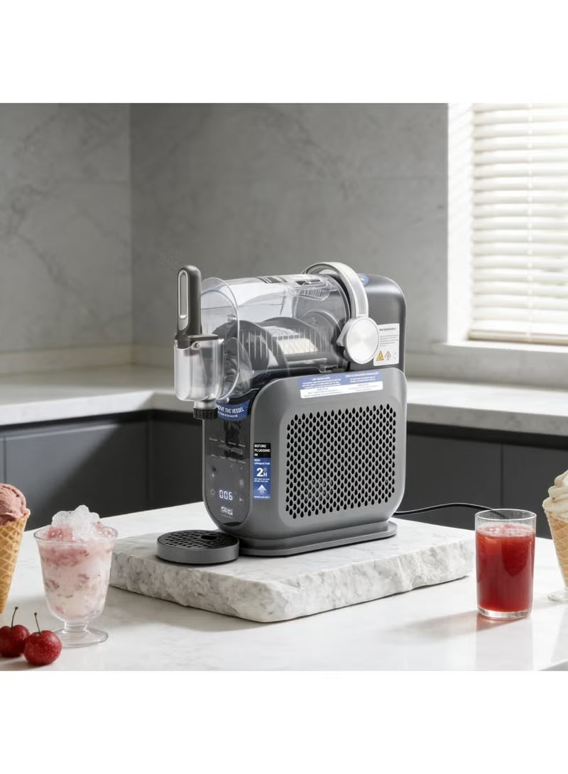 DSP Slushie & Frozen Drink Maker 220W 1.8L, No-Ice Frozen Beverage Machine with Digital Control Panel, Dispensing Handle & Drip Tray, Grey - Image 4