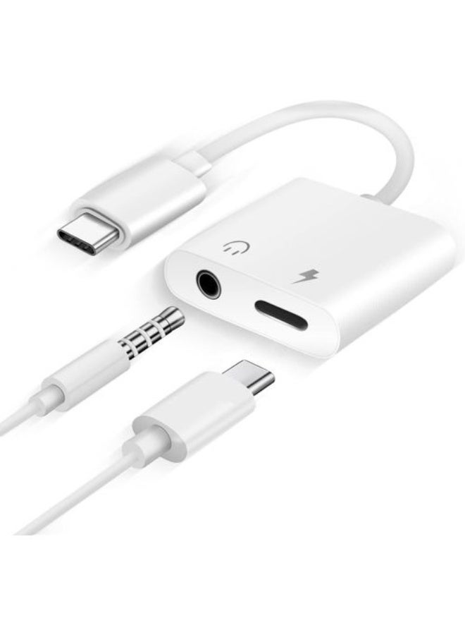 USB Type-C to 3.5mm Jack Adapter with Fast Charging – 2 in 1 for High-Quality Audio Conversion - Image 1