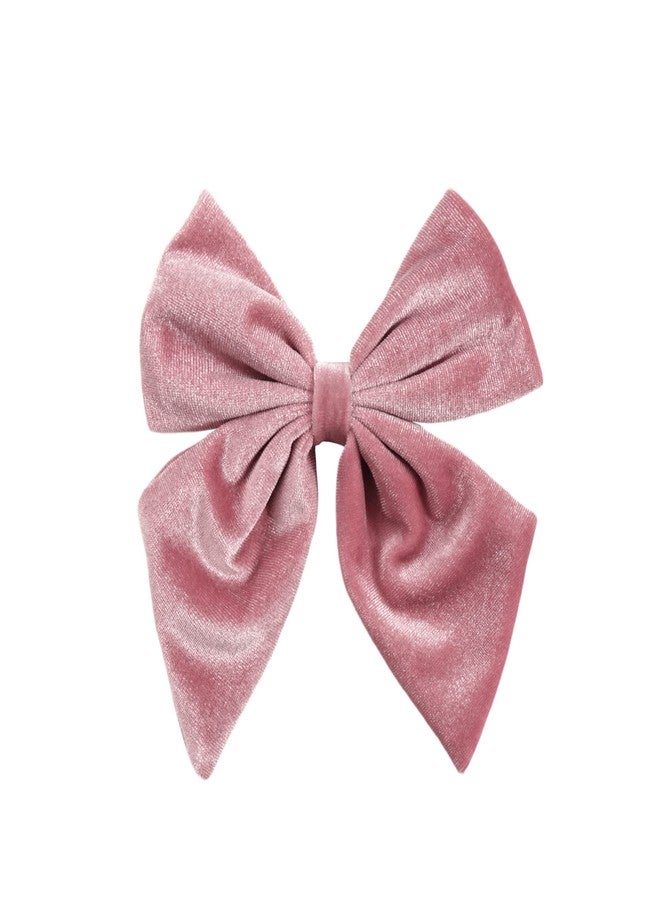 Spenlly Women Teens Girls Velvet Hair Bows Clip Kids Little Girls Hair Bow Alligator Clip Hair Barrettes Headwear Hair Accessories (Pink) - Image 1