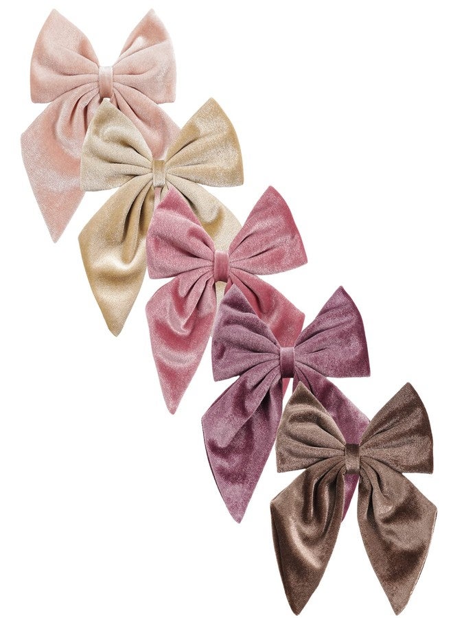 Spenlly Women Teens Girls Velvet Hair Bows Clip Kids Little Girls Hair Bow Alligator Clip Hair Barrettes Headwear Hair Accessories (Pink) - Image 5