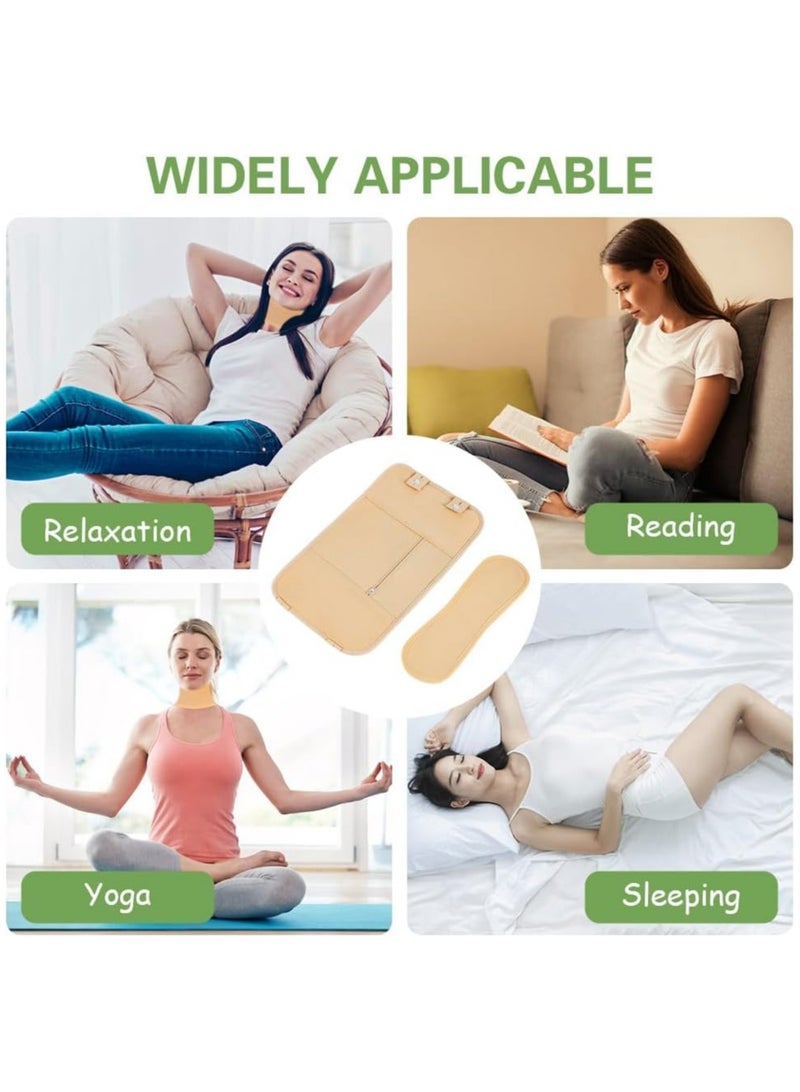 Castor oil pack, reusable organic castor oil pack for liver detox, insomnia, constipation and inflammation, adjustable elastic band bamboo cotton machine washable oil leak proof (khaki) - Image 2