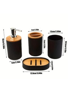 LDQ 4 Pcs Stylish and Functional Bathroom Kit with Lotion Dispenser, Toothbrush Holder, Mouthwash Cup, and Soap Dish-Perfect for Organizing your Bathroom Essentials Bath/Bathroom Accessories  - Image 5