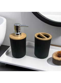 LDQ 4 Pcs Stylish and Functional Bathroom Kit with Lotion Dispenser, Toothbrush Holder, Mouthwash Cup, and Soap Dish-Perfect for Organizing your Bathroom Essentials Bath/Bathroom Accessories  - Image 2