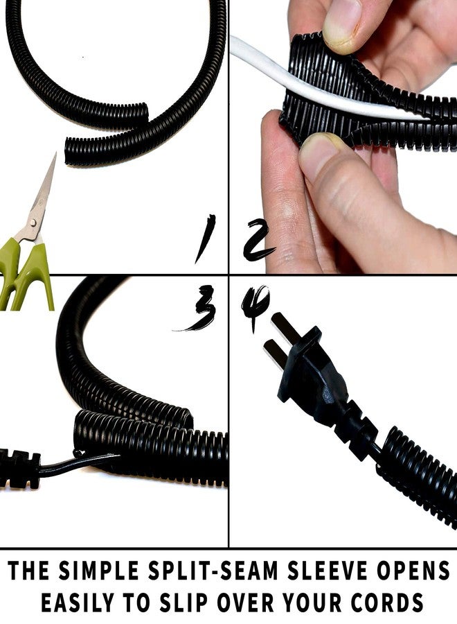 Cacovedo 30ft Black Wire Protector, 7.5 Inch Length, Protects Wires from Pets, Temperature Range -40F to 200F - Image 4