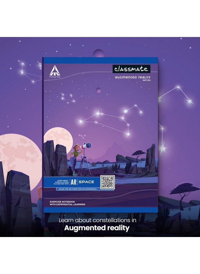 classmate Classmate Augmented Reality Notebooks - 172 Pages | Pack of 4 Short Size Unruled Notebooks for School Students | Immersive AR Learning Experience | 24.0cm x 18.0cm | Unruled |  - Image 3