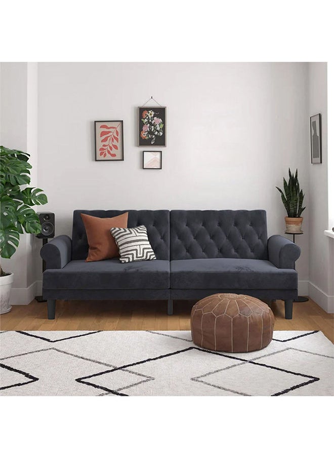 هاوس ون شوكولا | 3 - مقاعد صوفا من المخمل 212x82x84 سم   - رمادي غامق - Image 1