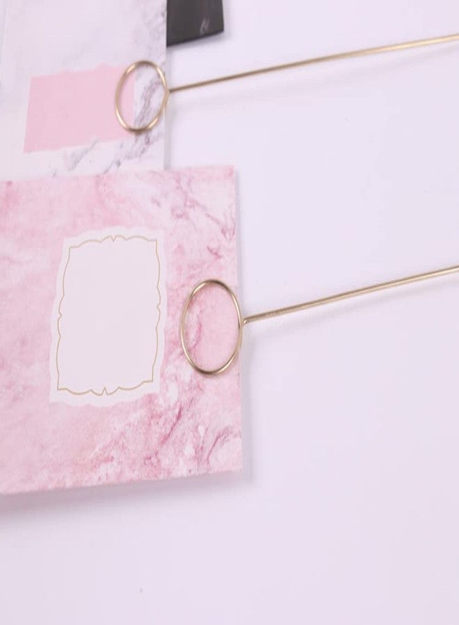 Melostu VCCGY 10 Pieces Metal Wire Floral Place Card Holder Round Photo Memo Holder Pick Gold Floral Card Holder Clip for Wedding Party Birthday Office Cake Topper Shower Party Flower Favor Card Holder, Gold - Image 3
