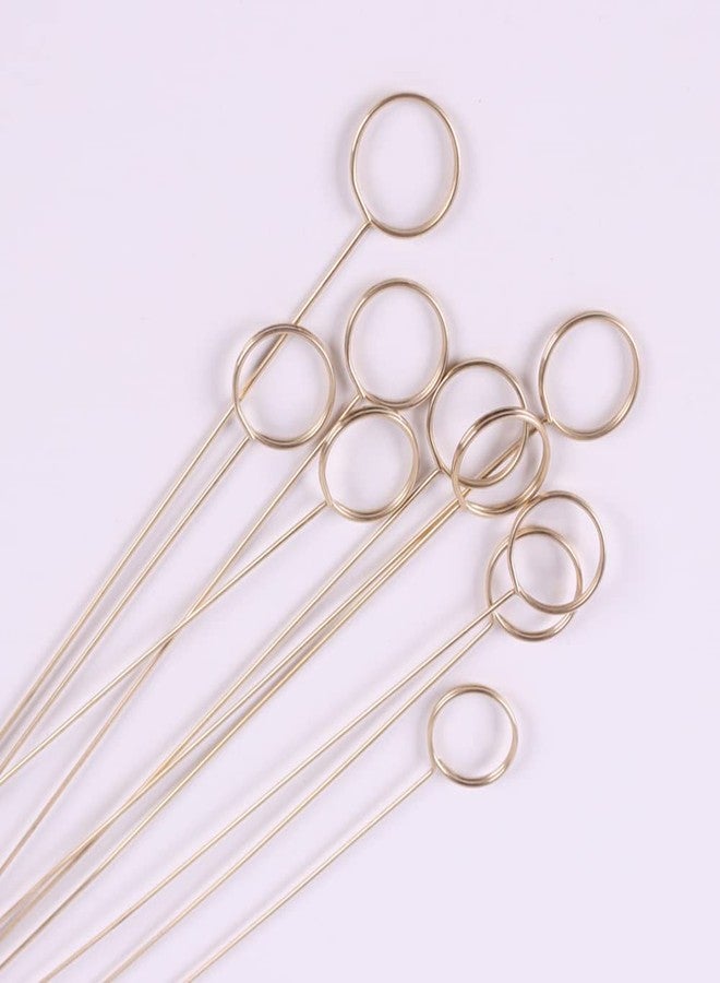 Melostu VCCGY 10 Pieces Metal Wire Floral Place Card Holder Round Photo Memo Holder Pick Gold Floral Card Holder Clip for Wedding Party Birthday Office Cake Topper Shower Party Flower Favor Card Holder, Gold - Image 1