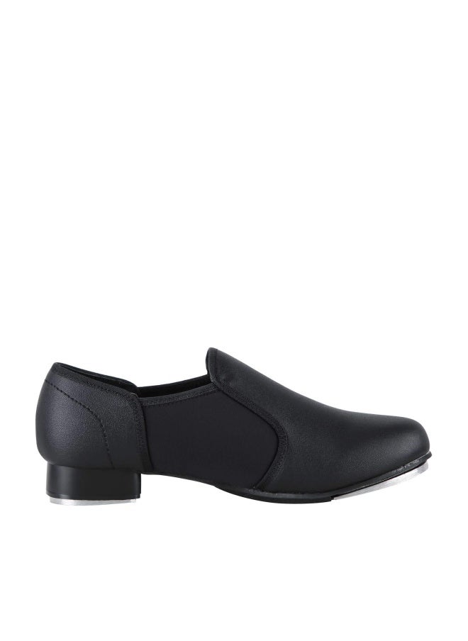 Linodes Unisex PU Leather Slip On Tap Shoe Dance Shoes for Women and Men's Dance Shoes-Black-11M - Image 1