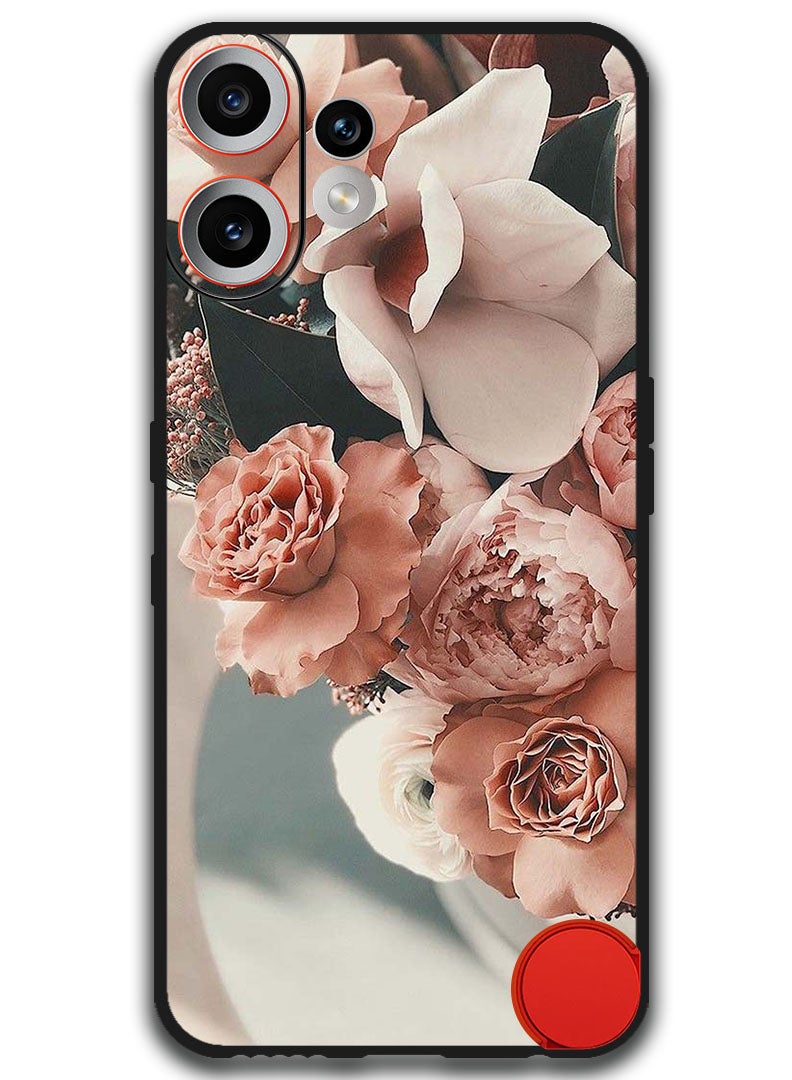 Theodor Case Compatible with Nothing CMF Phone 2 Pro 6.77 Inch Protection Shockproof Bumper Cover Peach Roses - Image 1