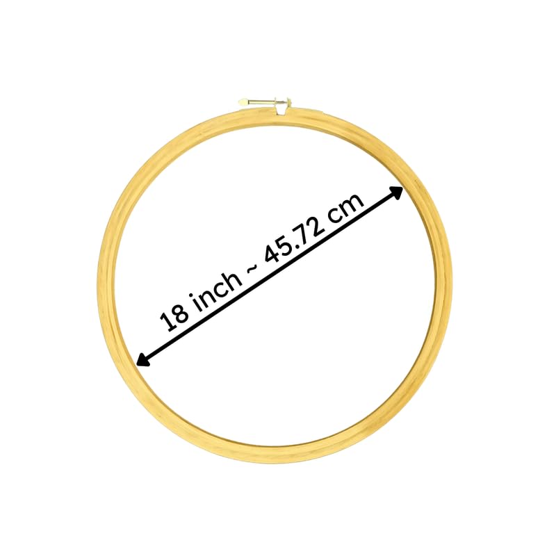 ADW CRAFT'S 18 INCH Embroidery Wooden Hoop(5 PLY, Pack of 6),Wooden Hoop Ring for Embroidery Kit,Wooden Embroidery Hoop Ring Frame,Wooden Frames for Craft Hoop Frame,Mini Wooden Hoop,Hand Embroidery Frame Wooden  - Image 2