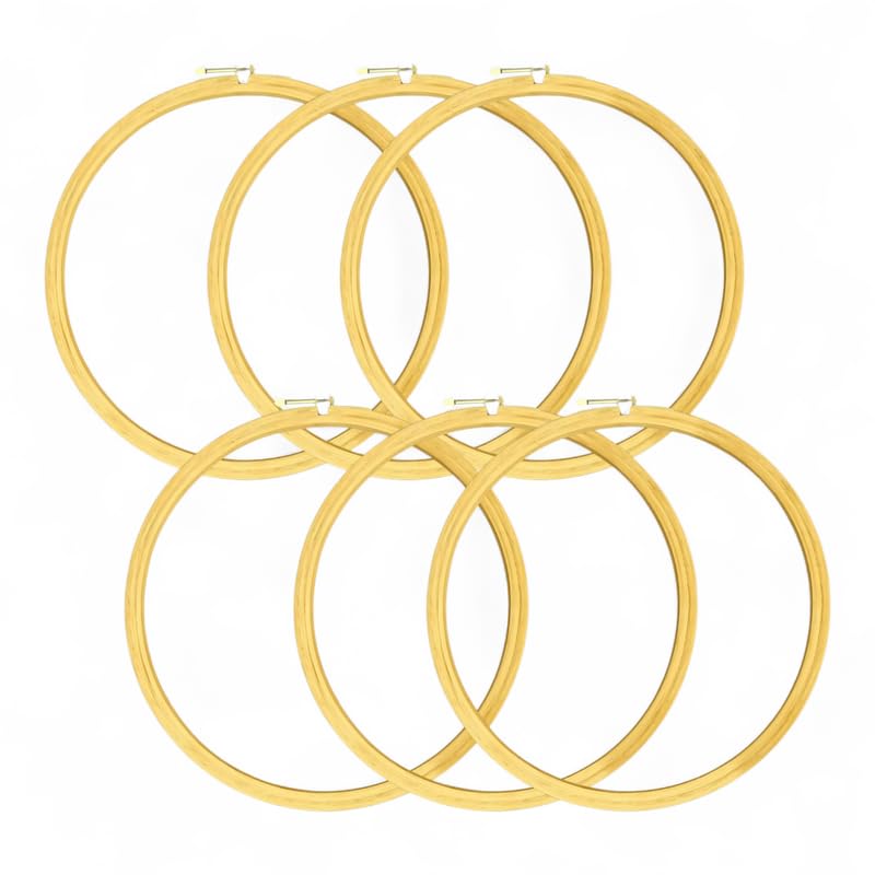 ADW CRAFT'S 18 INCH Embroidery Wooden Hoop(5 PLY, Pack of 6),Wooden Hoop Ring for Embroidery Kit,Wooden Embroidery Hoop Ring Frame,Wooden Frames for Craft Hoop Frame,Mini Wooden Hoop,Hand Embroidery Frame Wooden  - Image 1