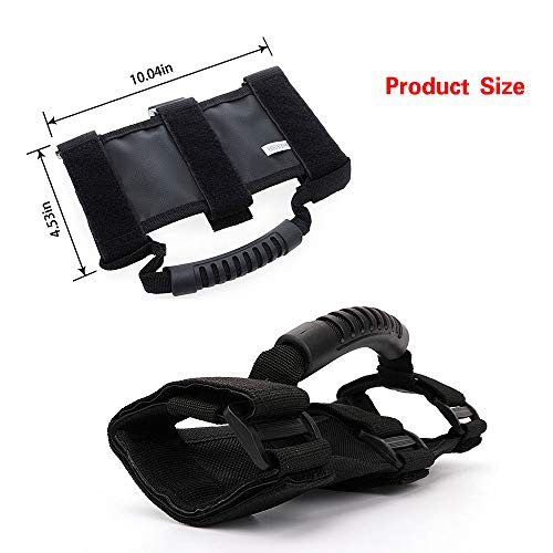 Savadicar 4X Roll Bar Grab Handles Grip Handle Compatible with 1955-2023 Jeep Wrangler YJ CJ TJ JK JKU JL JLU & Gladiator JT Sports Sahara Freedom Rubicon & Unlimited X, Interior Accessories, Black - Image 5