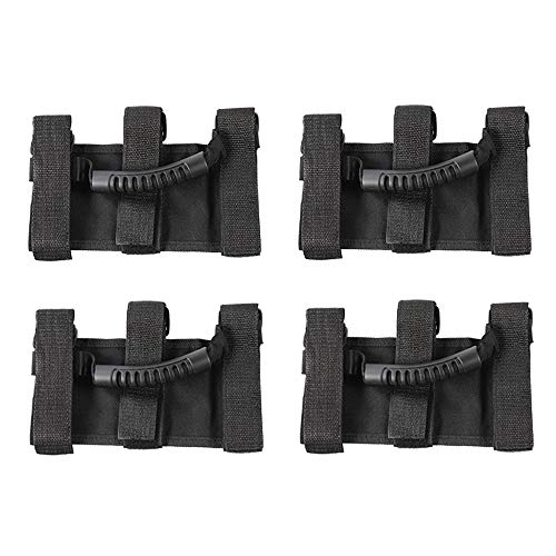 Savadicar 4X Roll Bar Grab Handles Grip Handle Compatible with 1955-2023 Jeep Wrangler YJ CJ TJ JK JKU JL JLU & Gladiator JT Sports Sahara Freedom Rubicon & Unlimited X, Interior Accessories, Black - Image 1
