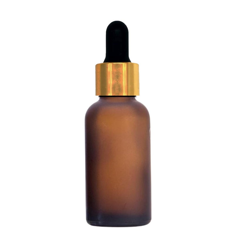 Devinez Devinez Multipurpose Frosted Amber Color Round Glass Bottle 30 ml with Golden Black Glass Dropper Pack of 6 for Beauty Essential Oils Blends Skin Care Travel Toners Cosmetic DIY  - Image 4