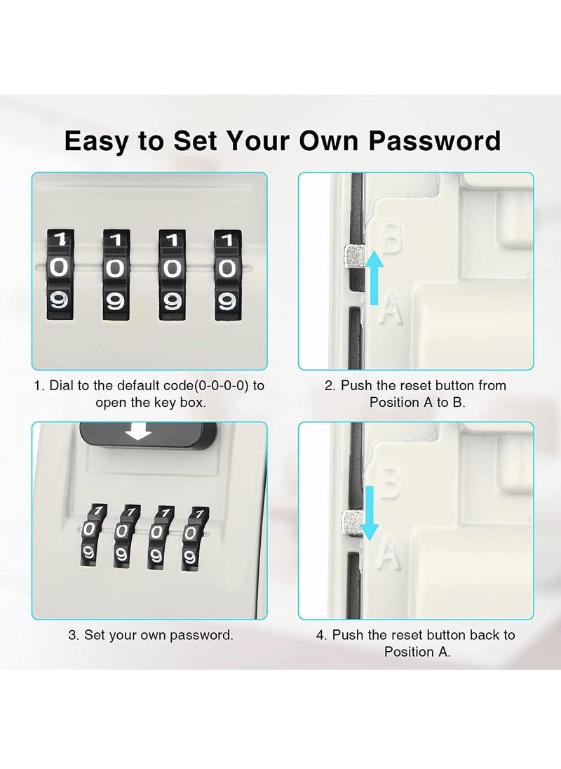 SYOSI - Key Lock Box for Outside, Lock Box for House Keys, Key Lockbox for Key Storage Outdoor, 4 Digit Combination Lock Box for Realtors Garage Spare Keys - Image 1