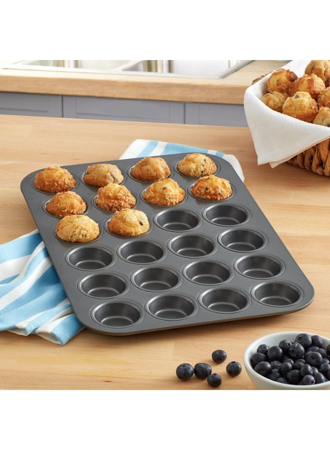 Soofam Mini Muffin & Cupcake Baking Pan with Non-Stick Coating for Easy Use & Clean 24 Cup 3.5cm Cup | Muffin & Cupcake Mold - Image 4