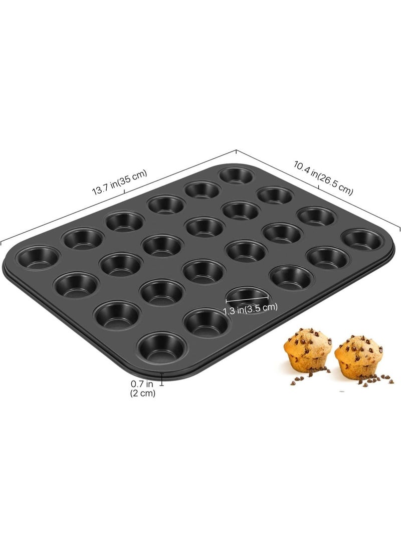 Soofam Mini Muffin & Cupcake Baking Pan with Non-Stick Coating for Easy Use & Clean 24 Cup 3.5cm Cup | Muffin & Cupcake Mold - Image 3