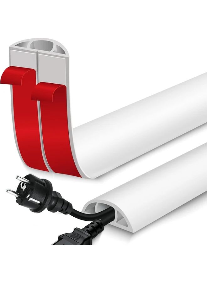 Grey 3 3ft Self Adhesive Floor Wire Cover Cable Management Protector - Image 1