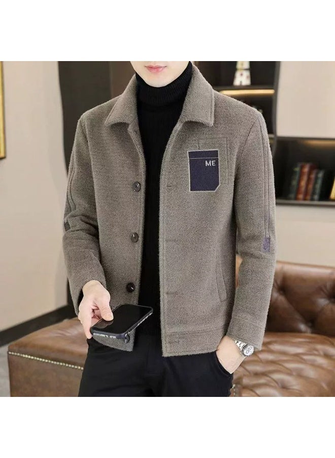 general Men's woolen coat with stylish retro collar jacket - stylish and fashionable, perfect for autumn and winter casual wear, versatile and suitable for all occasions. - Image 2