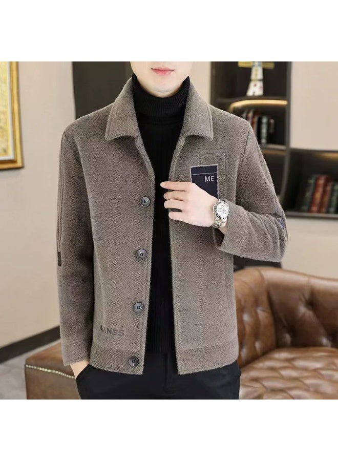 general Men's woolen coat with stylish retro collar jacket - stylish and fashionable, perfect for autumn and winter casual wear, versatile and suitable for all occasions. - Image 3