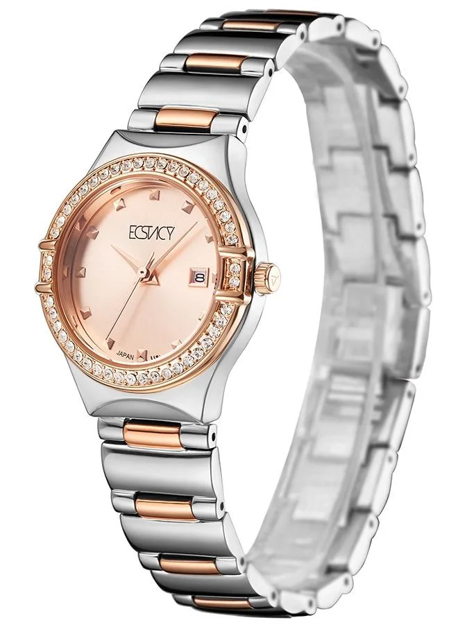 إكستاسي Ecstacy E6512-KBKK Women's Analog Display Watch & Stainless Steel Strap Rose Gold