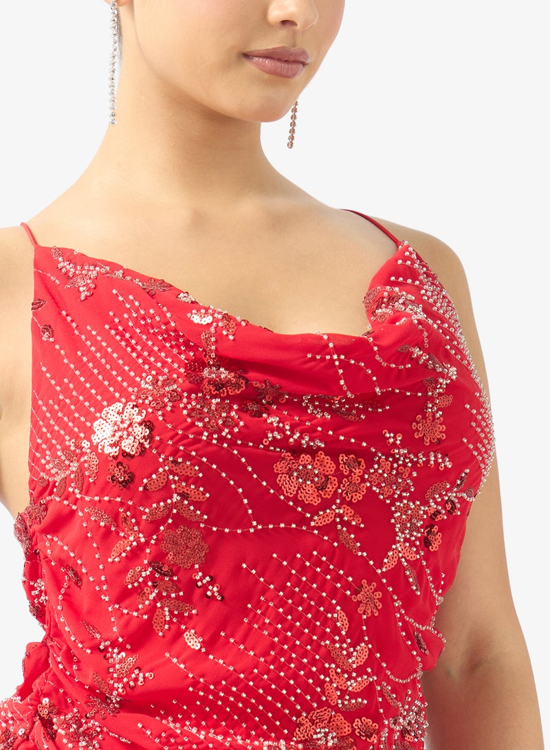 جينجر بلوزة مزينة بالترتر بحمالات - Image 3