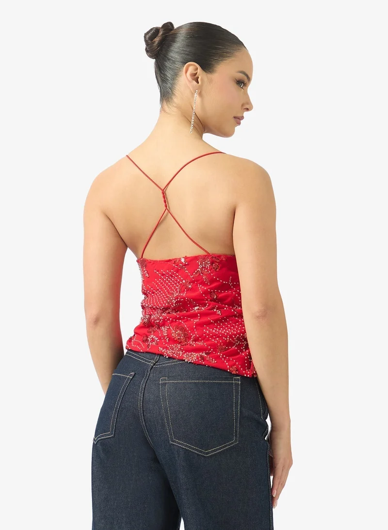 Ginger Strappy Sequin Embellished Top