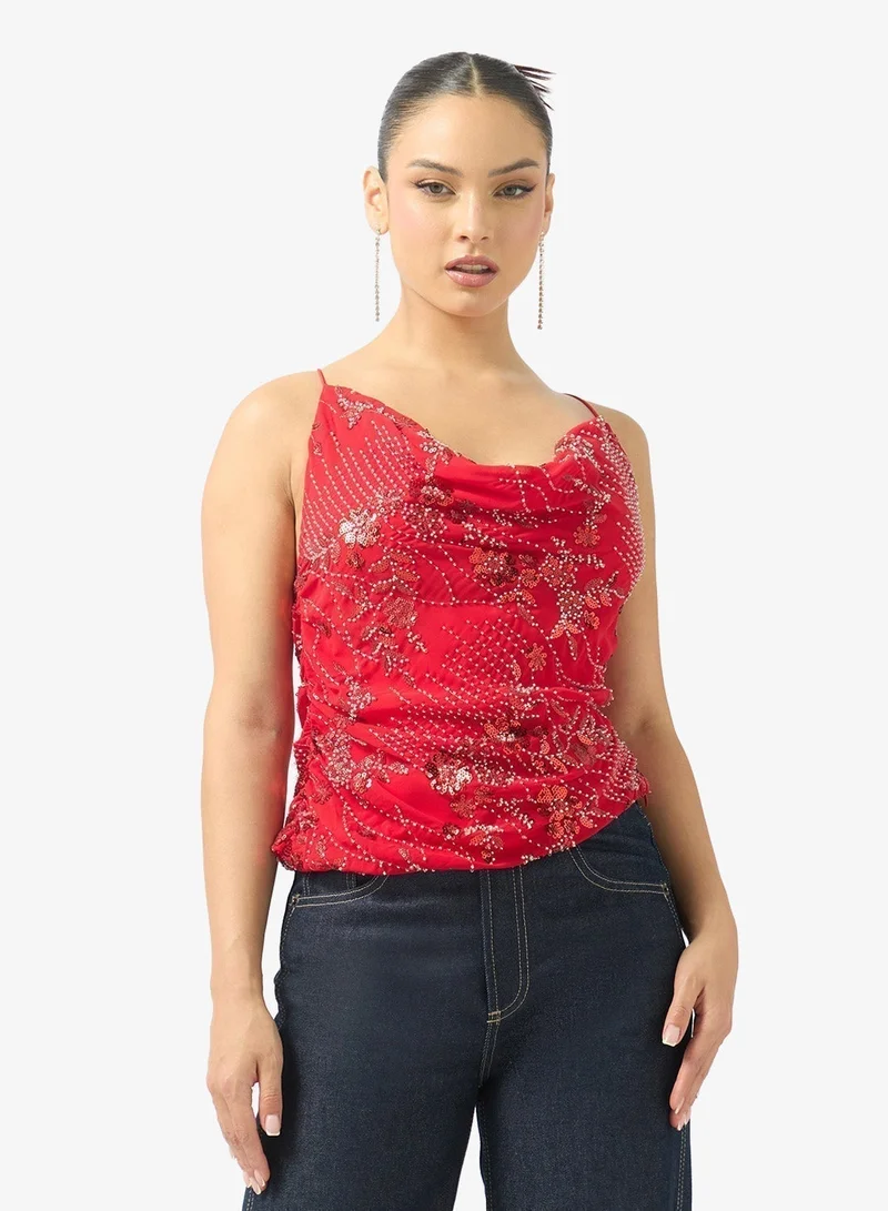 Ginger Strappy Sequin Embellished Top