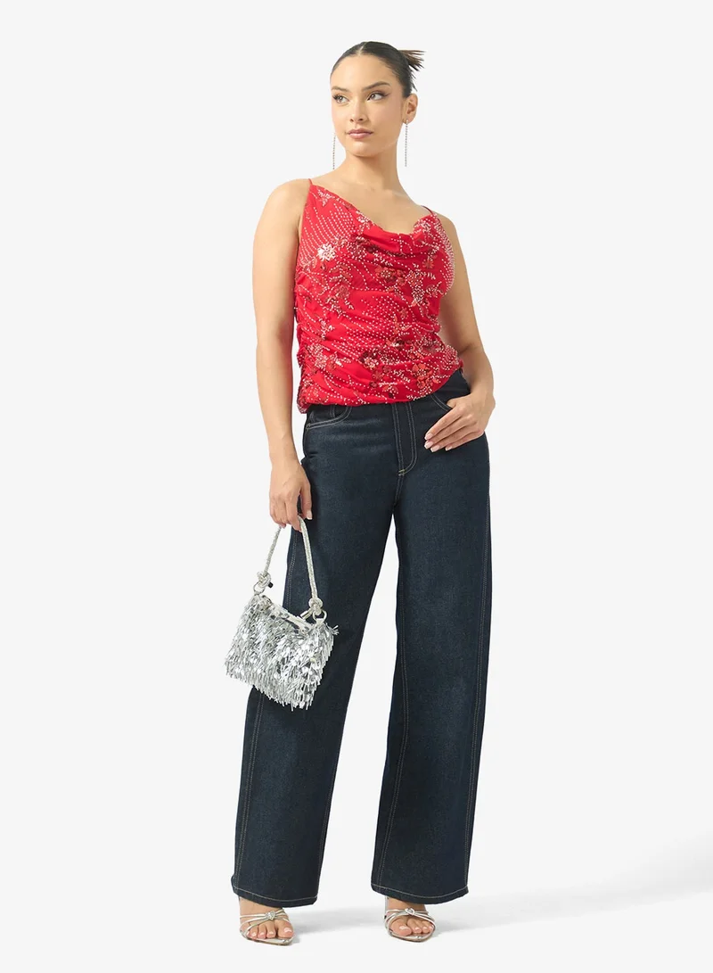 Ginger Strappy Sequin Embellished Top