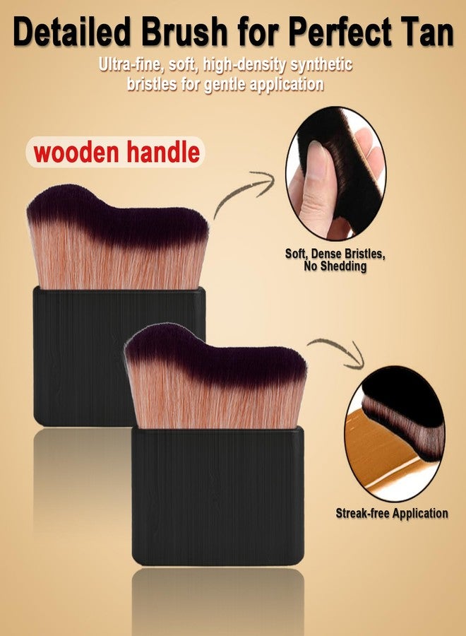 CeleCily 4 in 1 Self Tanning Mitt and Brush Set - 1*Leakproof-lined Self Tanner Mitt, 1*Streakless Back Tanning Applicator, 1*Black Self Tanner Brush, 1*Exfoliating Mitt, Self Tan Mitt Applicator for Lotion - Image 3