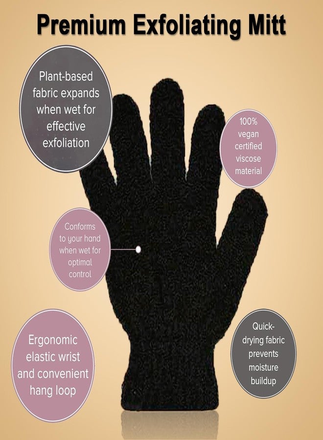 CeleCily 4 in 1 Self Tanning Mitt and Brush Set - 1*Leakproof-lined Self Tanner Mitt, 1*Streakless Back Tanning Applicator, 1*Black Self Tanner Brush, 1*Exfoliating Mitt, Self Tan Mitt Applicator for Lotion - Image 5