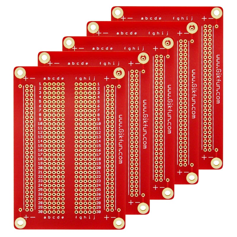 Gikfun Solder-able Breadboard Gold Plated Finish Proto Board PCB DIY Kit for Arduino (Pack of 5PCS) GK1007