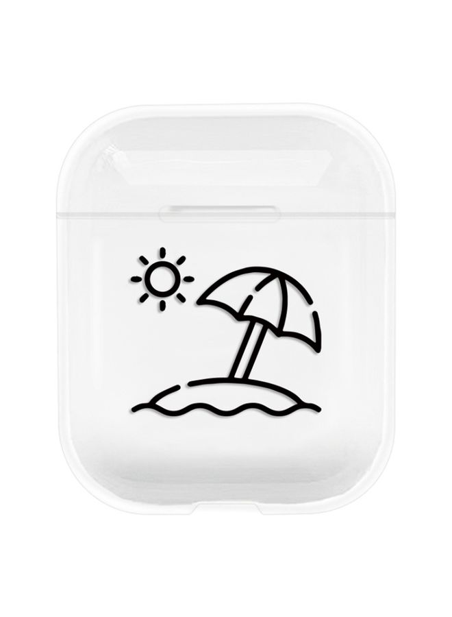 Raxoom Case Cover For AirPods 1 / 2 Stick Figure Mapping Transparent Earphone Protective Case Beach