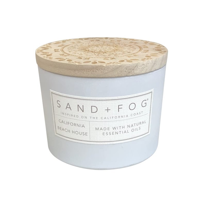 Sand + Fog Scented Candle - California Beach House â€“ Additional Scents and Sizes â€“ 100% Cotton Lead-Free Wick - Luxury Air Freshening Jar Candles - Perfect Home Decor â€“ 12oz - Image 1