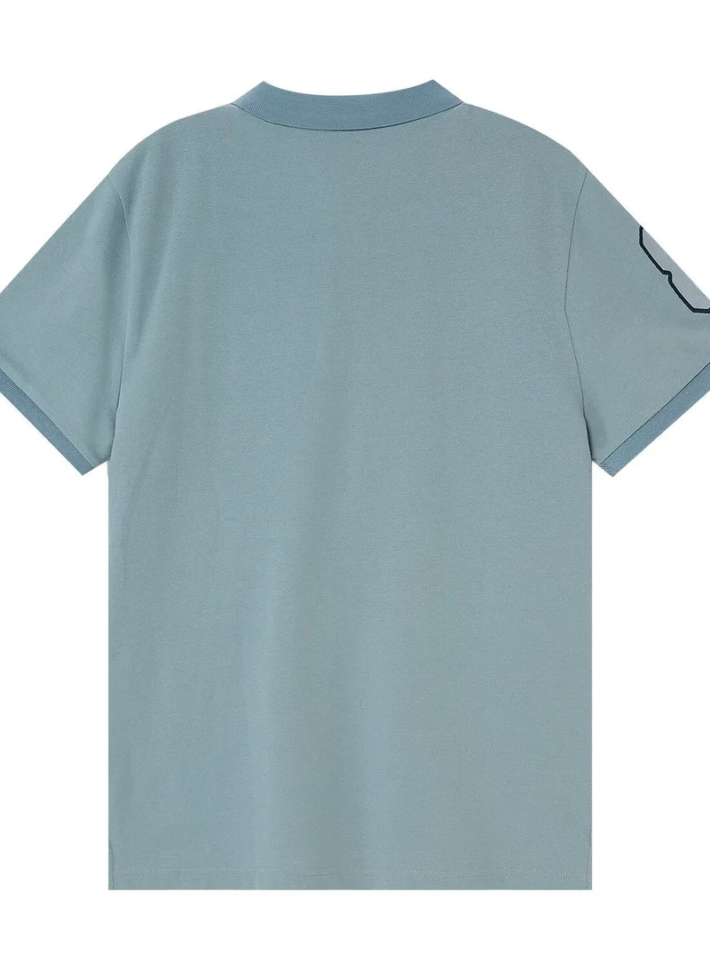 GIORDANO Men's 3D Lion Polo: Slim Fit, Bold Embroidery, Premium Pique