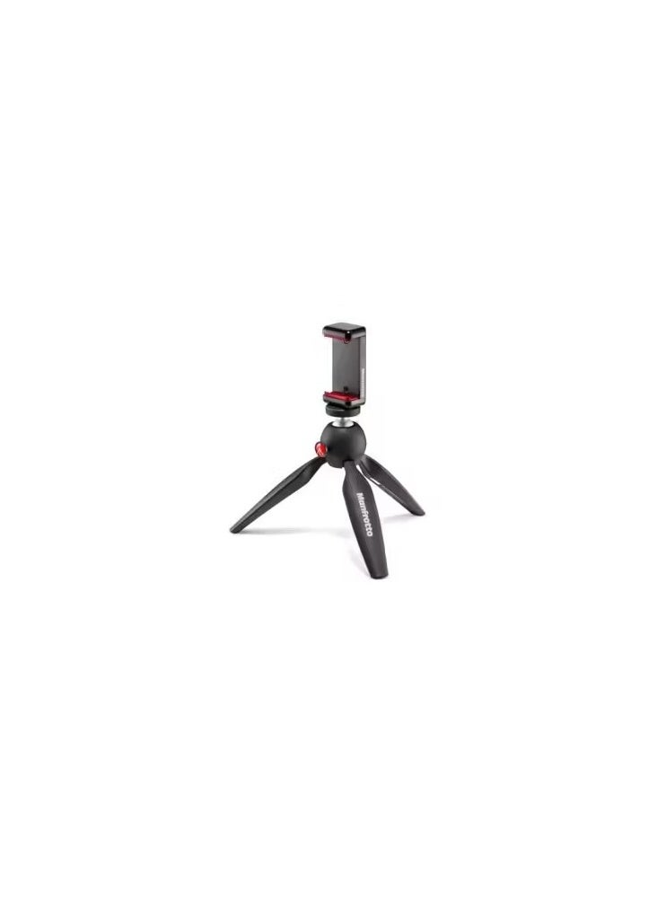 Manfrotto Pixi 2 Mini Tripod With Smartphone Clamp Black Made In Italy - MKPIXICLMII-BK  - Image 1
